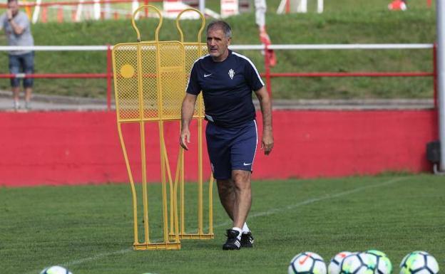 Herrera, en el entrenamiento de este martes.