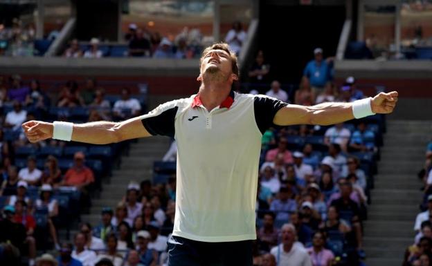 Pablo Carreño celebra su victoria.