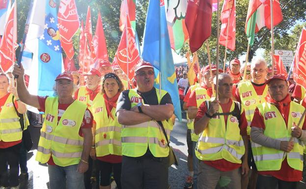 Miembros de la delegación asturiana que participó en la marcha que salió de Asturias el pasado día 1. /Iñaki Martínez