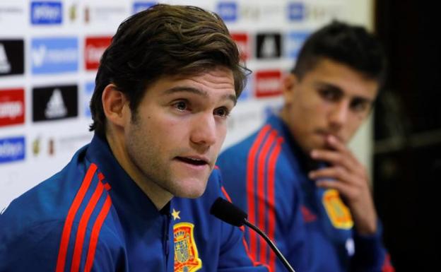 Marcos Alonso, en la Ciudad del Fútbol de Las Rozas. /EFE