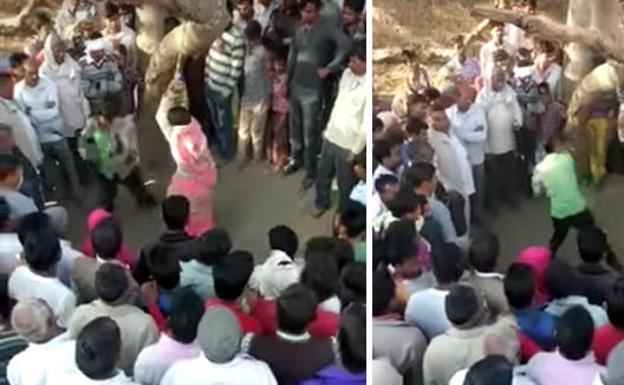 Una mujer india es azotada por ir a una boda sin permiso de su marido