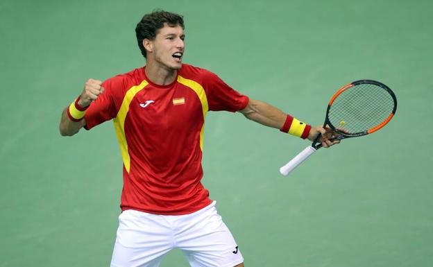 Pablo Carreño, en un partido de la Copa Davis. /AFP