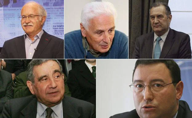 De izquierda a derecha y desde arriba hacia abajo, Fernando Menéndez Rexach, José Luis Díaz Rato, Mario Navas Gutiérrez, Fernando Palao y José María Alcoba. /