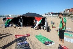 Jaima en Poniente con la que se celebró el Día Mundial de los Refugiados. / Á. PIÑA/