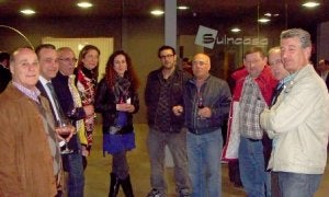 José y Carlos Rubín, Alfredo Campelo, Marilyn Sánchez, Alba, Rodrigo y Fernando Campelo, José Antonio González, José Ignacio Pérez y José Alberto Baigorri, durante el cóctel celebrado en las instalaciones de Suincasa./