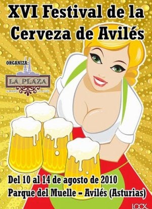 Cartel del Festival de la Cerveza objeto de la polémica. :: LVA/