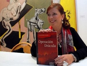 Pilar Sánchez Vicente, en la presentación en el Barjola. ::
J. BILBAO/