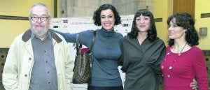 José Luis García Sánchez, Blanca Romero, Mariola Fuentes y Silvia Marsó, en Gijón. :: PALOMA UCHA/