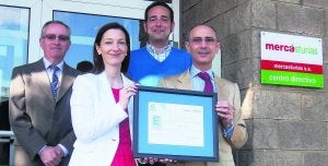 El Equipo de Liderazgo de Mercasturias (de izquierda a derecha, Amador Fernández, Noelia Valdés, Ángel Álvarez y Agustín García-Cabo)/