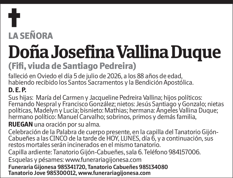 Josefina Vallina Duque