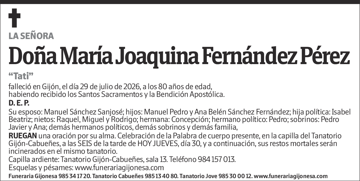 María Joaquina Fernández Pérez