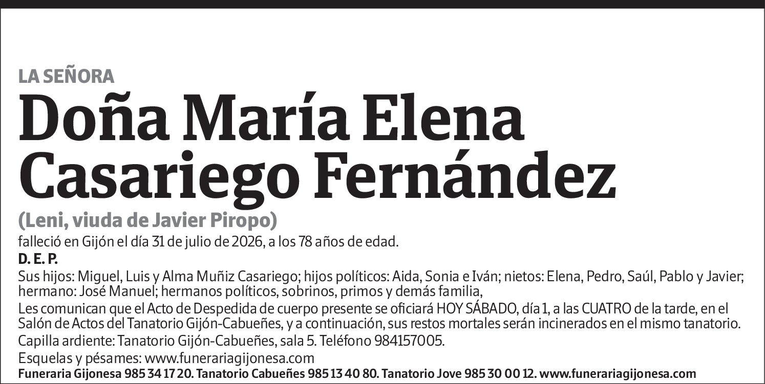 María Elena Casariego Fernández