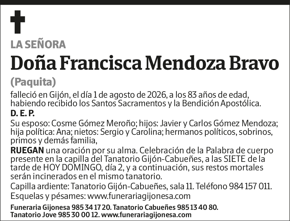 Francisca Mendoza Bravo