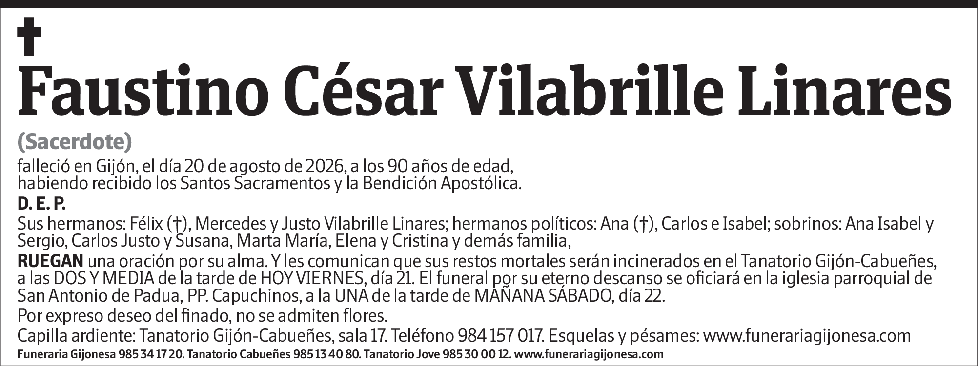 Faustino César Vilabrille Linares
