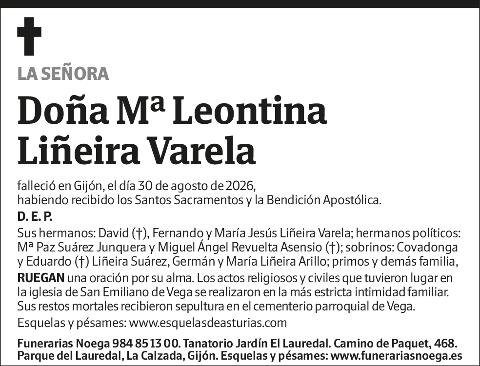 Mª Leontina Liñeira Varela