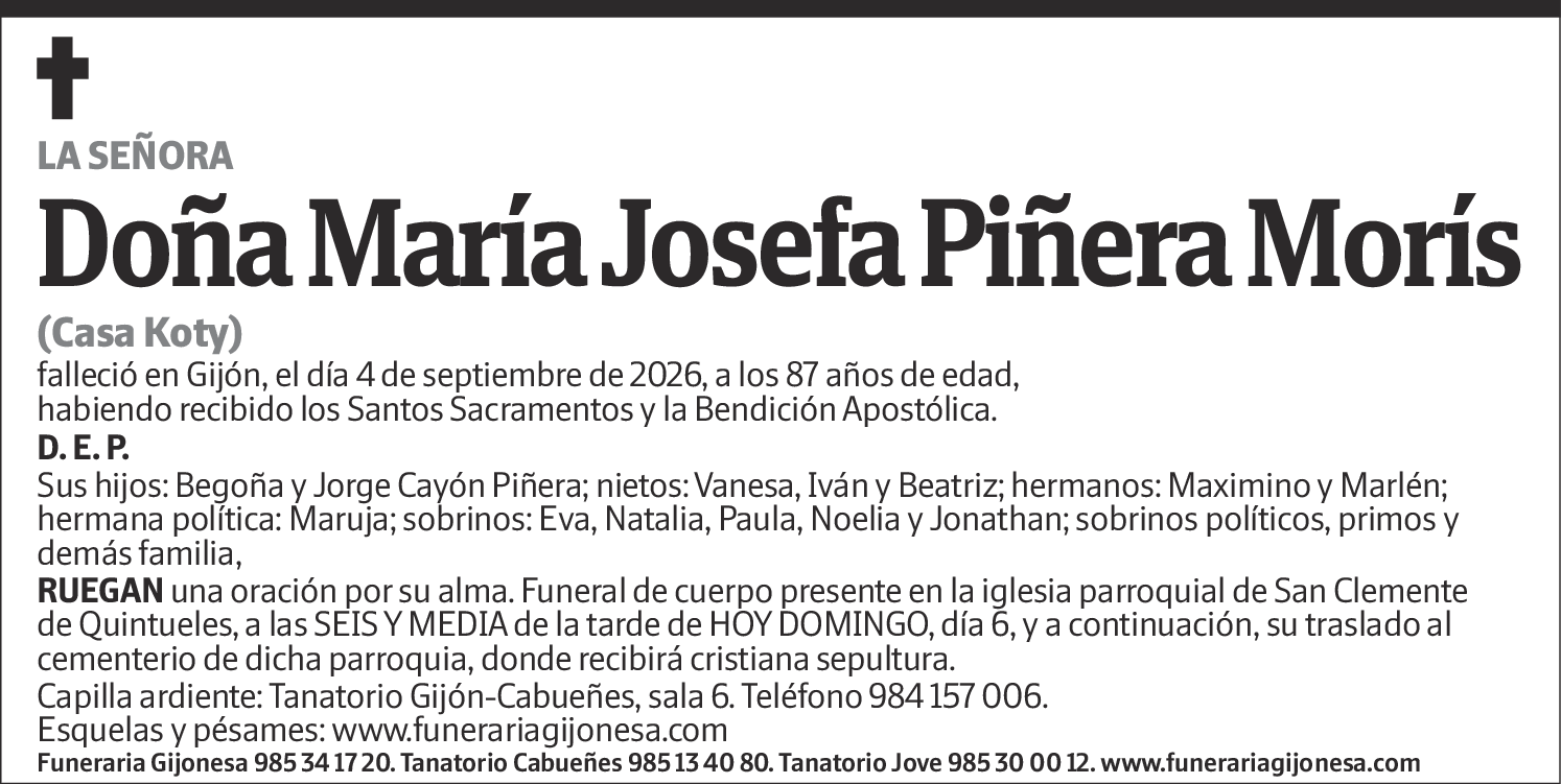 María Josefa Piñera Morís