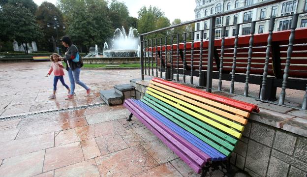 Resultado de imagen de bancos arcoiris oviedo, el comercio