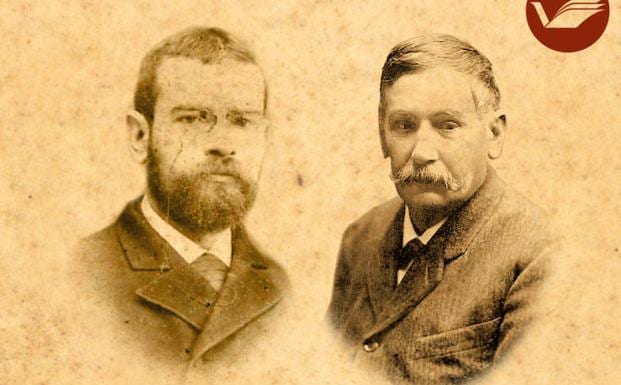 Retratos de los reconocidos autores Leopoldo Alas y Benito Pérez Galdós./Biblioteca Miguel de Cervantes
