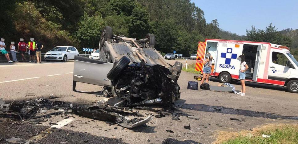 Ocho heridos en un choque frontal entre dos vehículos en la N-634 a su paso por Ribadesella - Vimarsana News