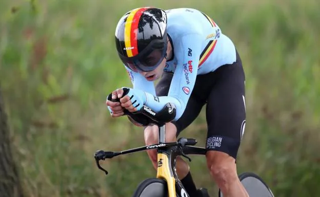 Wout Van Aert, durante el Mundial de contrarreloj. /Yves Herman (Reuters)